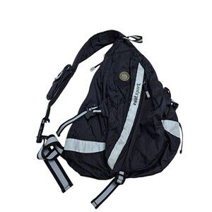 Eastport Sling Shoulder Bag Backpack Crossbody Bag Black Reflective Vintage